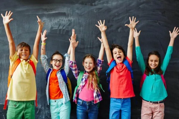 Happy schoolchildren